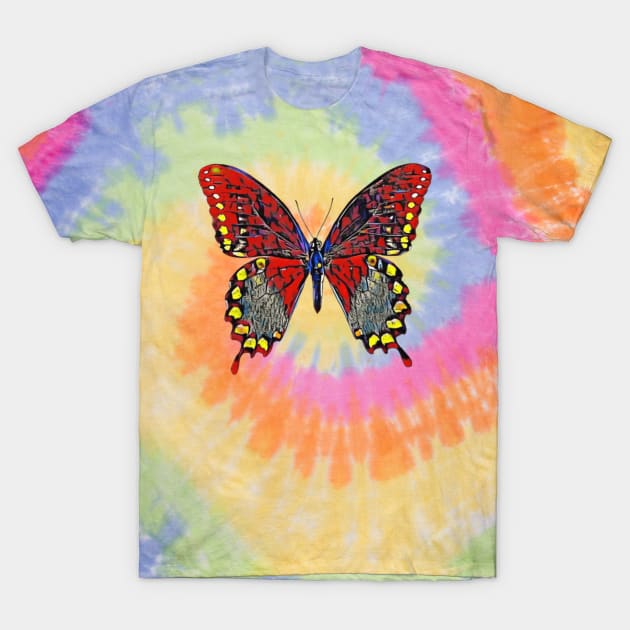 Butterfly Tie Dye art design T-Shirt by BostonBulldog